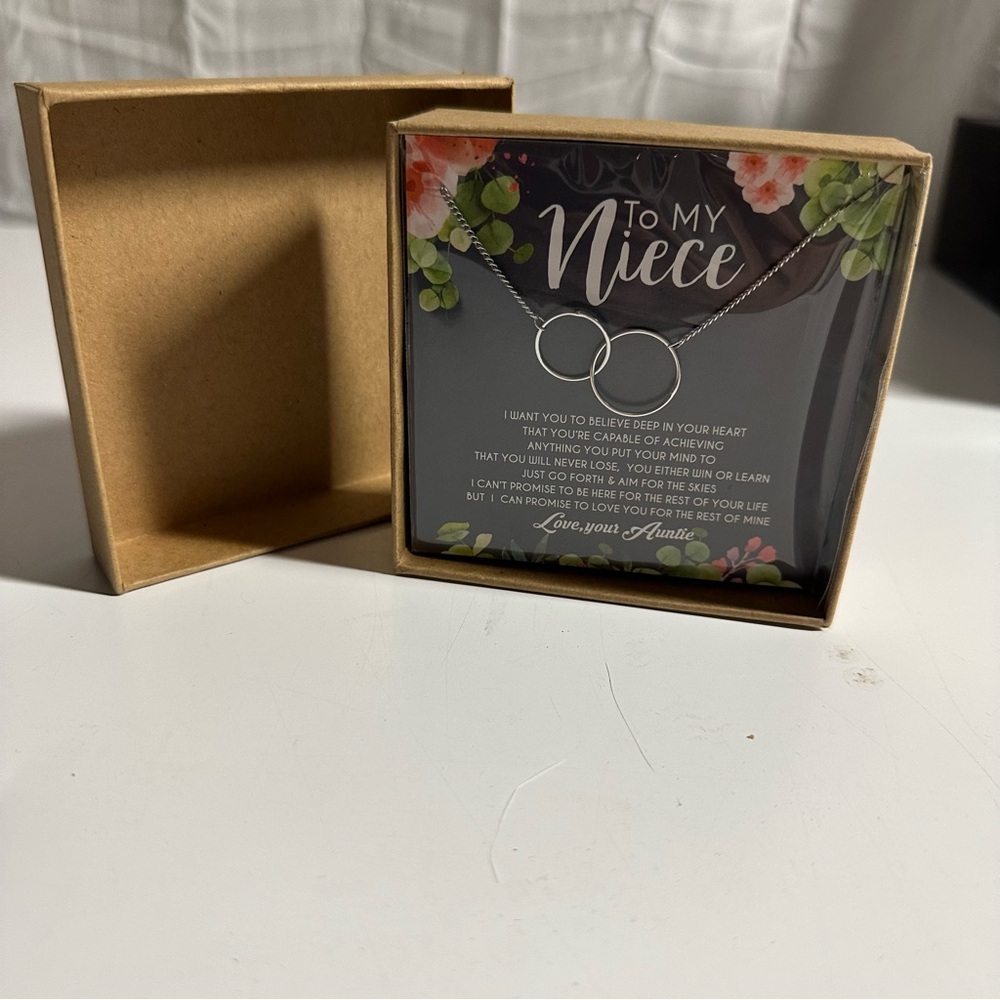 Silver Interlocking Circles Necklace For Niece - image 1